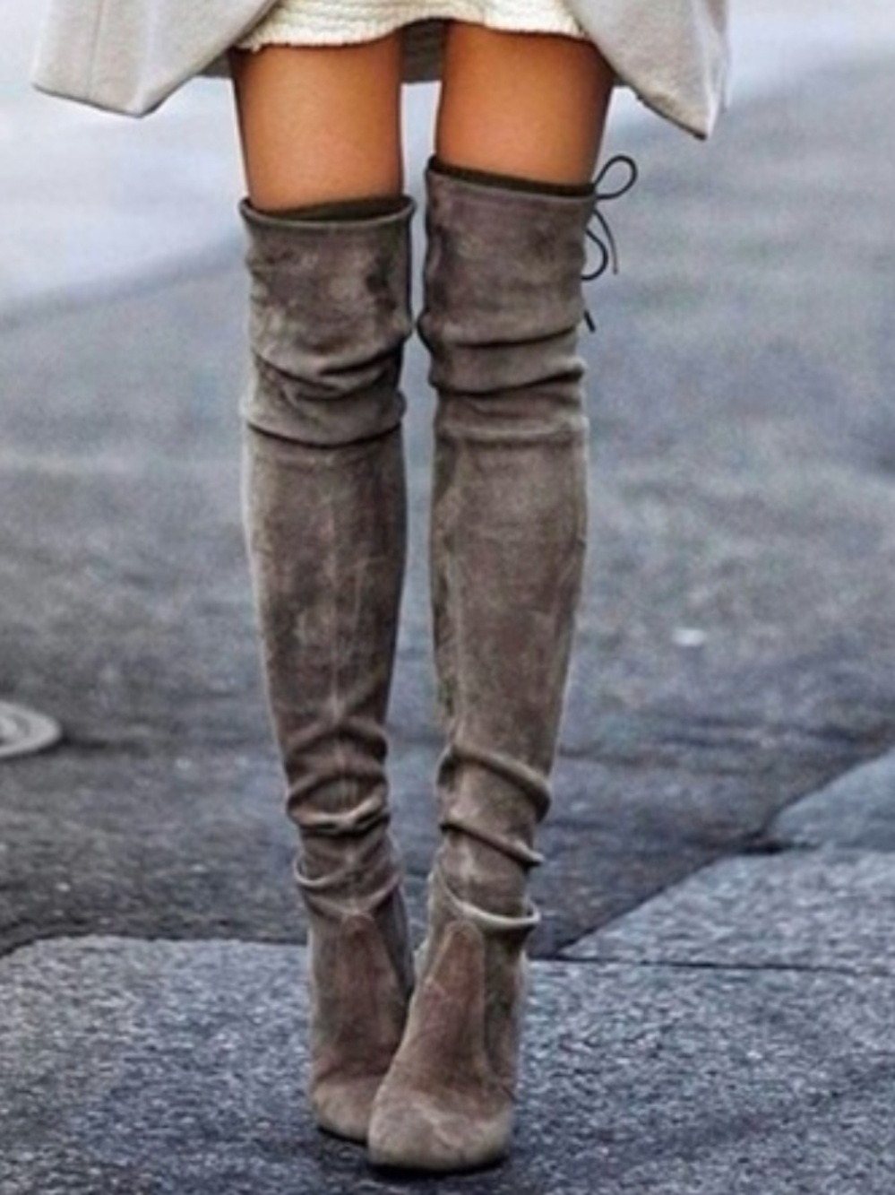 Stuart Weitzman Suede Highland Over-the-Knee
Heeled Boots